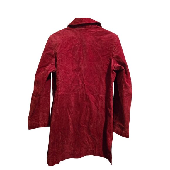 Vintage 90s Cherokee Red Suede Womens Coat Medium - Picture 2 of 3